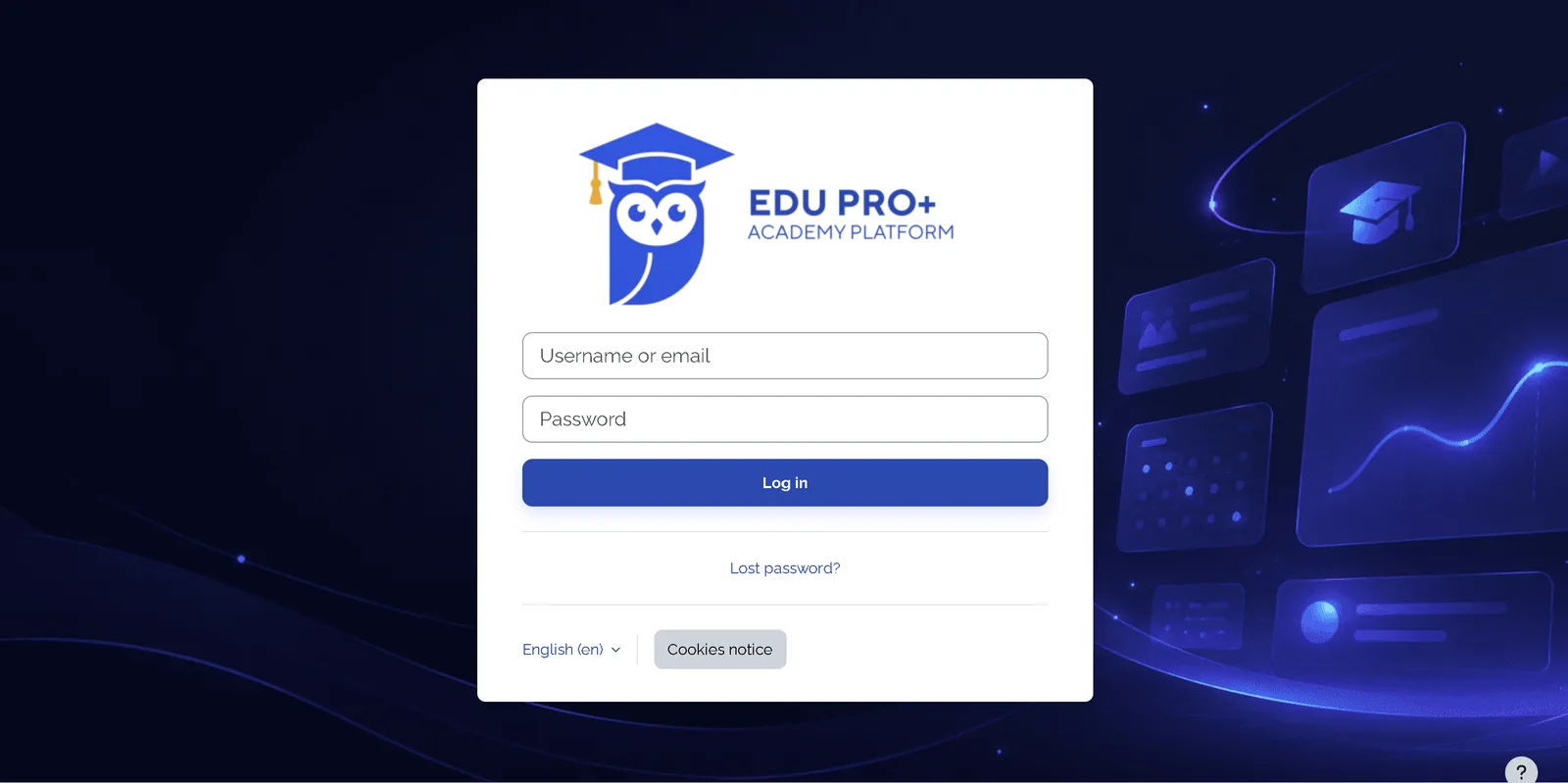 Edu Pro+ online education platform sign-in interface